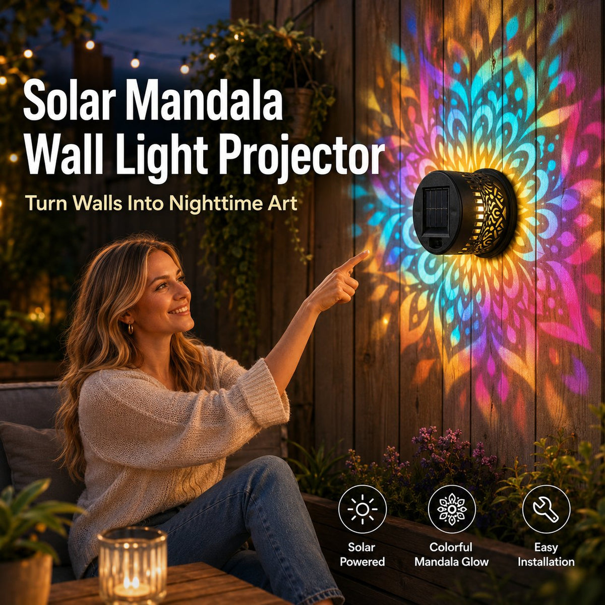 🏡Solar Mandala Projector Outdoor Lights